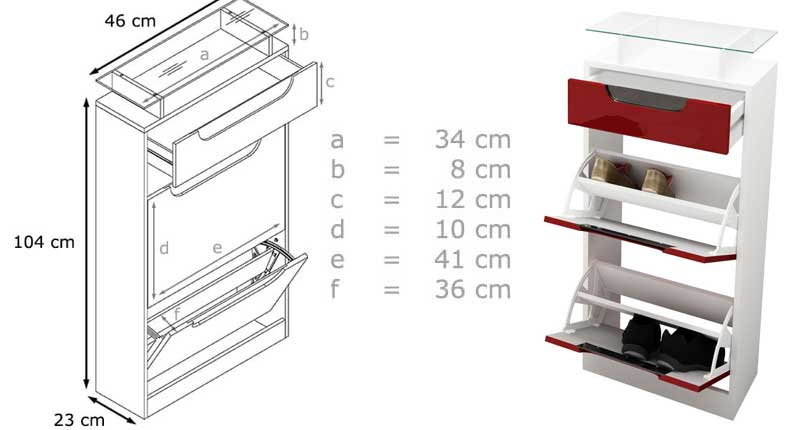 dimensions du petit meuble range chaussures pas cher